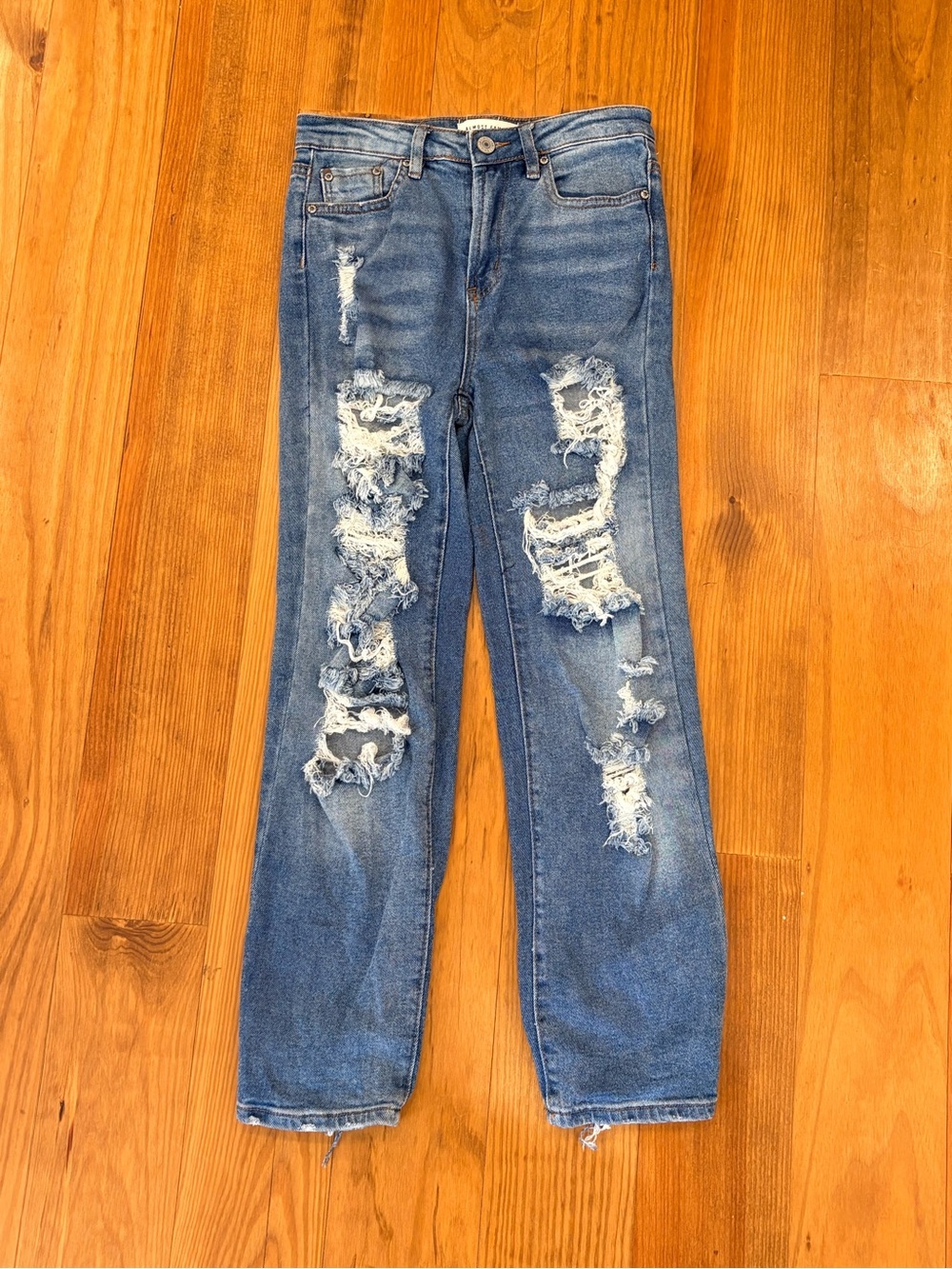 Almost Famous Ripped Medium Blue Boyfriend Jeans